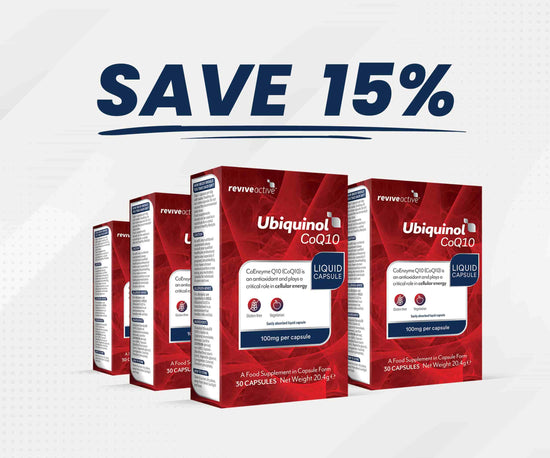 Ubiquinol Coenzyme Q10 6 Boxes (180 Capsules) Vitamins & Supplements Revive Active